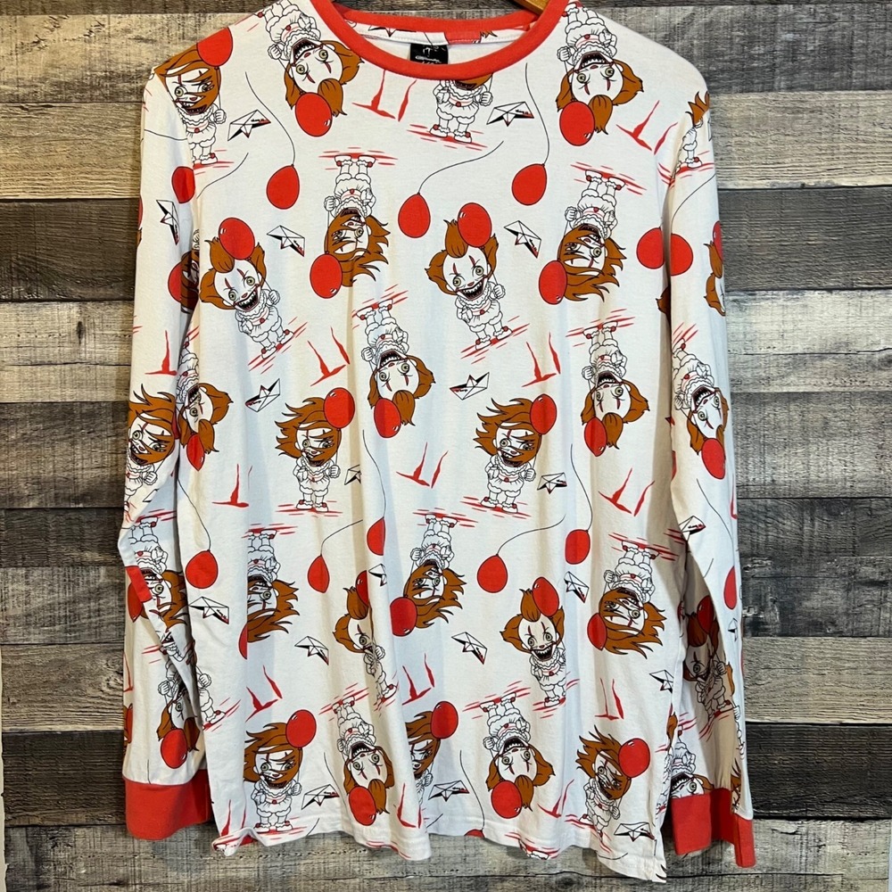 It x Cakeworthy Pennywise Clown Halloween Long Sleeve T-Shirt L‎ All Over Print